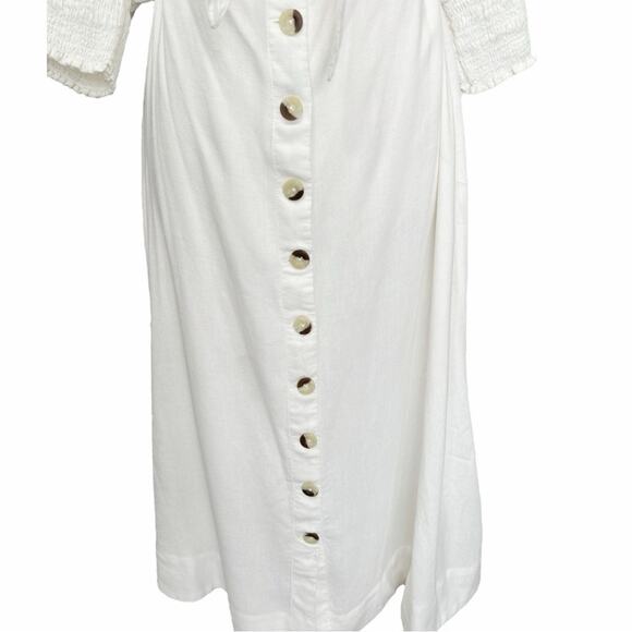 Free People String of Hearts White Smocked Dress Full Size XS - Picture 11 of 12